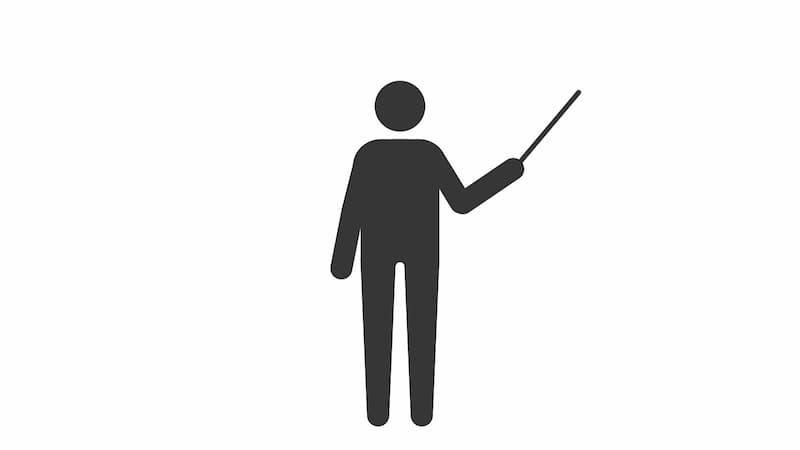 教える人のシルエットアニメーション/プレゼン・説明する人のフリー動画素材