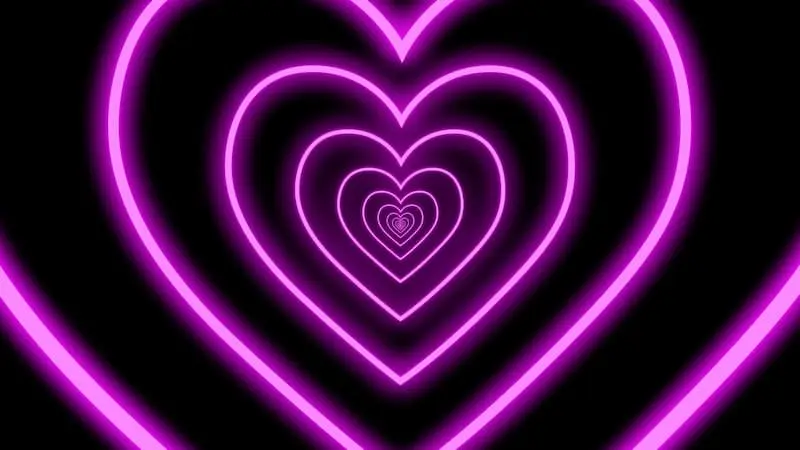 かわいいピンクのネオンのハートの背景のフリー動画素材です。
