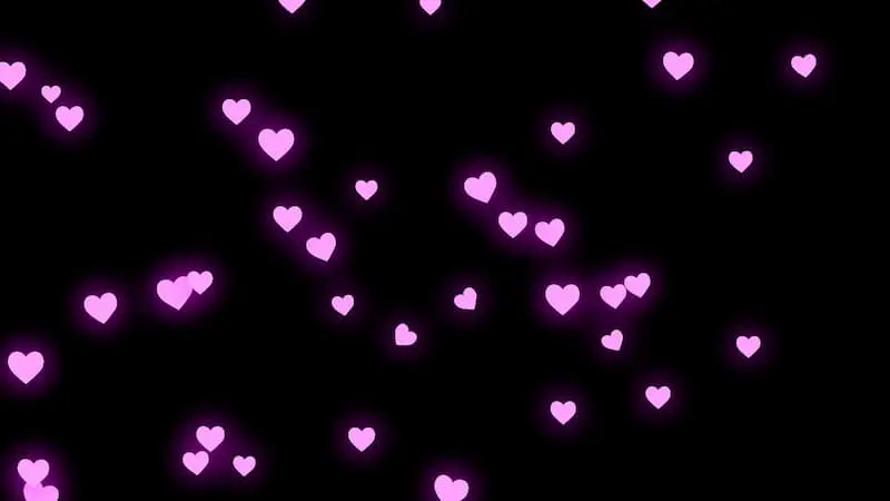 舞い上がるピンクのハートのフリー動画素材