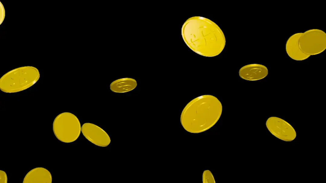 コインシャワー、お金のフリー動画素材